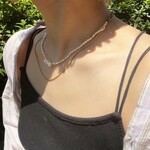 再再再販！淡水パールの入った色にこだわった上品な大人のビーズネックレス