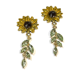 アンティークカラーのひまわり🌻ピアス／イヤリング  値下げしました