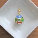 【New】ちりちりかわいい鈴チャーム　朝顔　赤×青