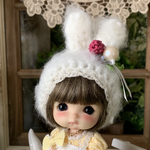 ふんわりうさぎさん帽子＊stodoll用（5インチぐらい）