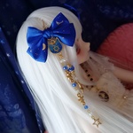 ♡にゃんこリボン髪飾り 星空♡1/4～1/3ドール向けサイズ ※ドール用アクセ