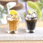 476 ＊アイスレモンティー＆アイスコーヒ＊　2個セット　ミニチュア　ドリンク　シルバニアファミリー　ドールハウス　喫茶店