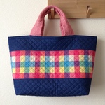 『ｊ様ご予約品』キルティングdeトートバッグ-L＋ ＃003【チェックPK】