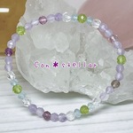 ￥2320【送料無料】紫陽花ブレスレット　天然石ブレスレット　ラベンダーアメジスト　ペリドット　アクアマリン
