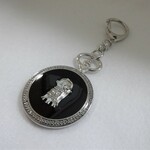 167 / キーホルダー（アマビエ様の懐中時計風・シルバー）