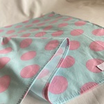 【オーダーOK】入園入学大きいランチョンマット60×40㎝★08パステル水色にドットピンク★給食ナフキンお弁当ランチクロス40×60小学校机