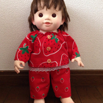 【再販】ぽぽちゃん イチゴ柄のパジャマ