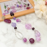 アメジスト色×パープルロングネックレス