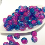 ガラス玉　青×ピンク　8mm　30個セット