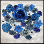 ブルー　青　こん色　造花 まとめ売り ハンドメイド 材料 素材　花材　バラ