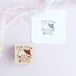 ハートほっぺのねこFor you  ラバースタンプ