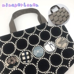ミナペルホネン パッチワーク トートバッグ minaperhonen レザーハンドル