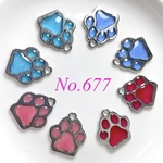 No.677 チャームトップ♪レジン♪犬♪足跡🐾肉球♪アクセサリーパーツ♪