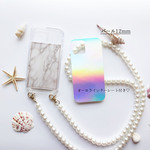パールストラップ ショルダー付き （12mm）クリアケース iphone 着せ替えが楽しめる☆オーロラインナーシート付き