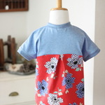●masayo0803様●サーカスプルオーバー80＊後ろ布帛Ｔシャツ　レトロ花赤