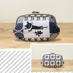 1点のみ　pjcクロッチくんhandmade パッチワーク　横長がま口ポーチ　ミナペルホネン　通帳入れ　お財布など
