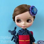 ブライス  服  浴衣 紺