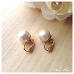 ＊大人気♡再販7＊lady pearl earring＊まろやか大粒コットンパールのクラシカルイヤリング