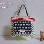 w様オーダー品　おしりふきケース ☆ぞうさん×赤ストライプ☆