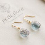 14kgf-ブルー＆パープルフローライト ピアス