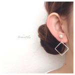 ＊再販29＊幸せな日々に寄り添う＊breit square&cotton pearl beauty earring