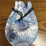 ［SALE］可愛い巾着ブルーひまわり＊ハンドメイド