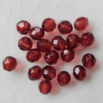 【FP 8mm】チェコ ガラス ファイヤーポリッシュ 20個 ガーネット
