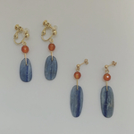 カーネリアン×カイヤナイトピアス(イヤリング)*14kgf