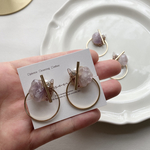 (再)アメジスト(天然石/紫/パープル/ピアス/イヤリング)