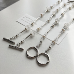 天然石.淡水パール入り ブレスレット【シルバー】