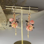 [ﾃﾞｨｯﾌﾟﾌﾗﾜｰ]華やかに彩る✿ᵕ̈*牡丹ピアス/イヤリング(ピンク)