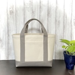 SUMMER SALE！帆布トートバッグM  生成り×グレージュ