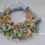夏オレンジのシトラスブルー＊ハーフwreath