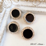 B01C アンティーク風ブラックボタン 18mm 6個