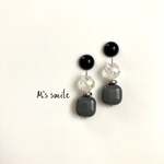 ☆１点限定☆クールで大人かわいいシルバーピアス.イヤリング 樹脂ピアス.樹脂イヤリング ノンホールピアス.ノンホールイヤリング