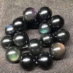【 開運‼️魔除け最強水晶 ‼️】虹キャッツアイオブシディアンブ　12mm ブレスレット