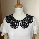 「予約・再販」リネンのピコットいっぱいの付け襟