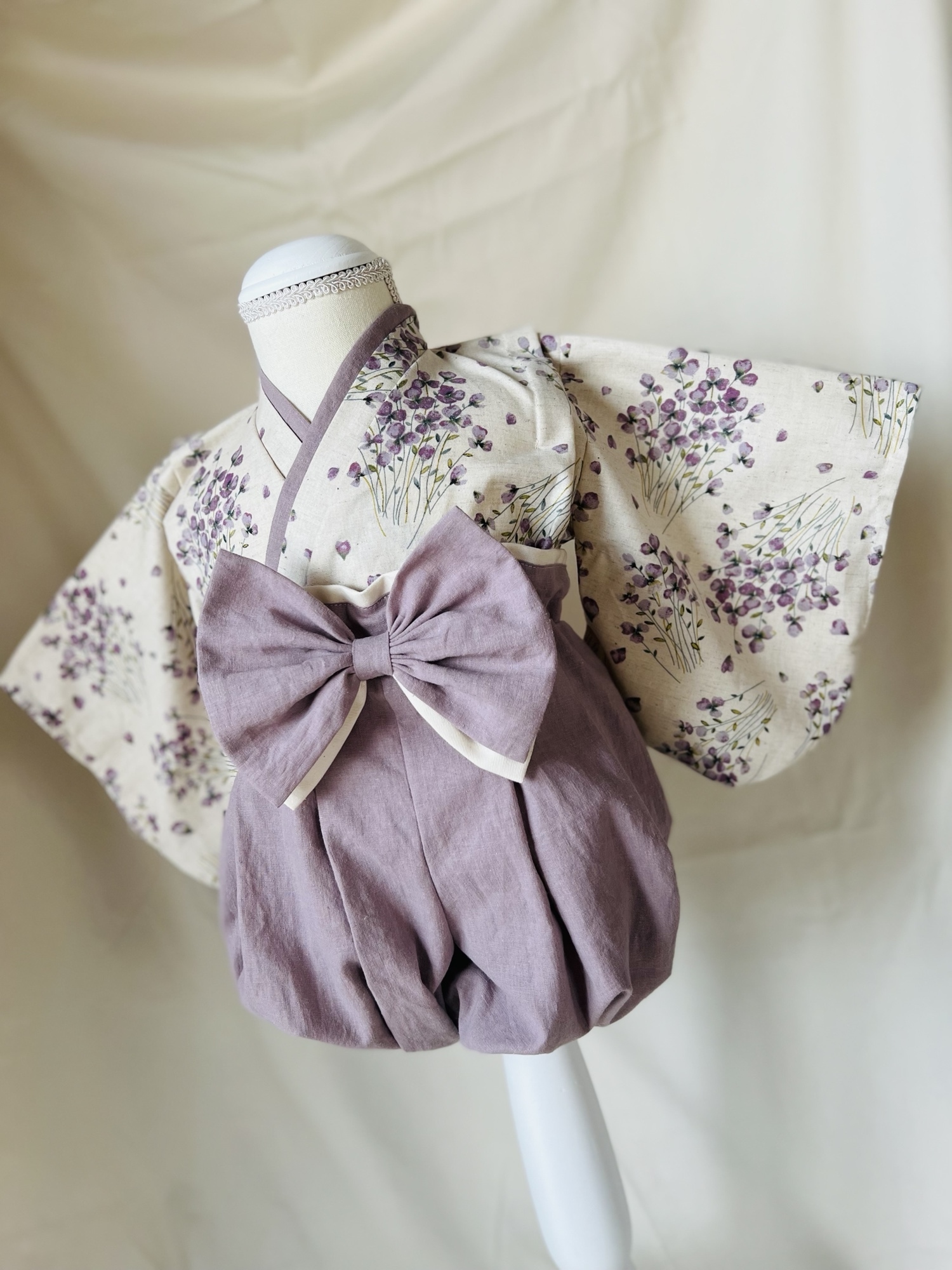 2Wayベビー袴 スミレのお花✖️ パープル 6,800円