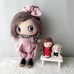 イーマリーちゃんサイズ　ピンクのリネンサロペットパンツ