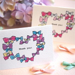 MINI CARD -THANK YOU  RIBBON HEART 2PC SET-