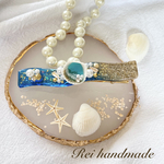 貝殻の中の海辺　ヘアクリップ（送料無料）