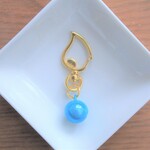 【LAST1/受注後製作】宝来鈴×キーホルダー　水　ゴールド