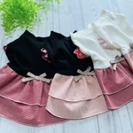 🆕犬服『♡ハートフリル　チェック　ワンピース　』わんこ服　