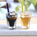 494 ＊アイスコーヒー＆レモンティー＊　2個セット　ミニチュア　ドリンク　シルバニアファミリー　ドールハウス　レジン