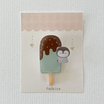 チョコミントアイスバーブローチ(ペンギン)