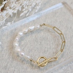 淡水パールのマンテルブレスレットgold