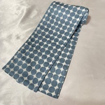 【送料無料】ガーゼマフラー　サークルドット　ブルーグレー