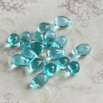 【6x9㍉ 20個】 ドロップビーズ＊aqua blue＊チェコビーズ＊しずく＊アクアブルー＊水色