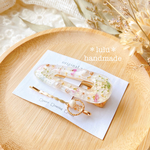 【New】大粒淡水パールのフラワーヘアクリップ　2点セット　ヘアピン　ヘアクリップ　ハンドメイドレジン　ハンドメイドヘアクリップ　押し花　淡水パール　レジンヘアクリップ　ハンドメイドヘアピン　お花