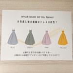 結婚式 ドレス色当てクイズ(お好きな色選べます)